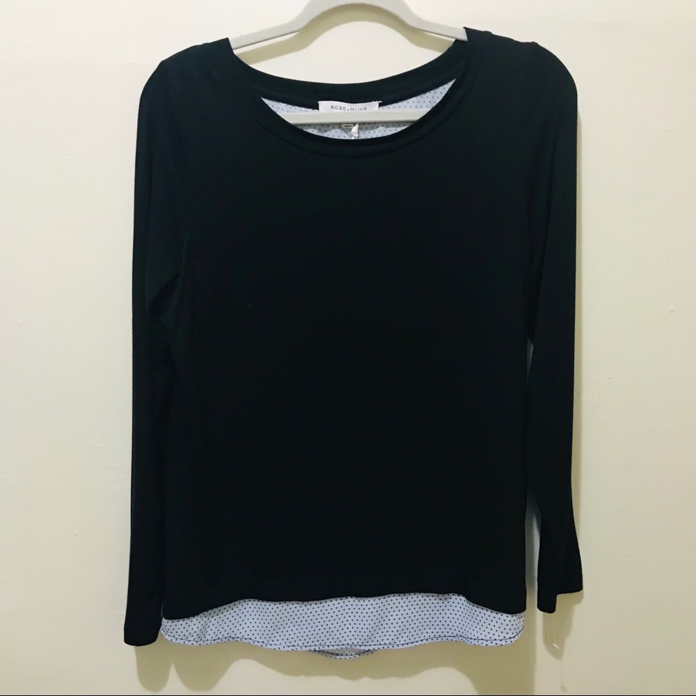 NWT Rose+Olive Mixed Media long sleeve Bla…